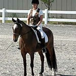 Teri riding Rocki in Dressage Equitation