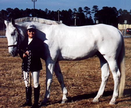 Teri and J.R. Khan after placing 2nd in a Dressage show.