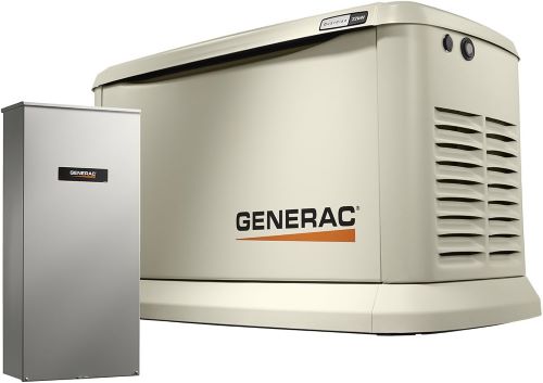 Generac 7043 Home Standby Generator 22kW/19.5kW Air Cooled with Whole House 200 Amp Transfer Switch, Aluminum.