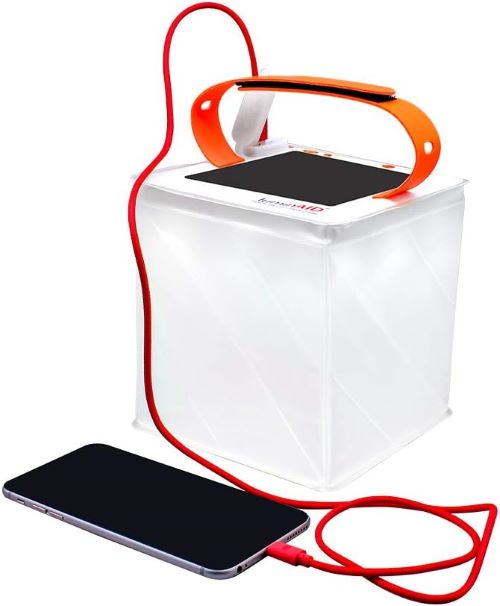 LuminAID 2-in-1 Solar Camping Lantern and Phone Charger. Inflatable LED Lamp for Camping, Hiking and Travel - Emergency Light for Power Outages, Hurricane, Survival Kits - As Seen on Shark Tank. 